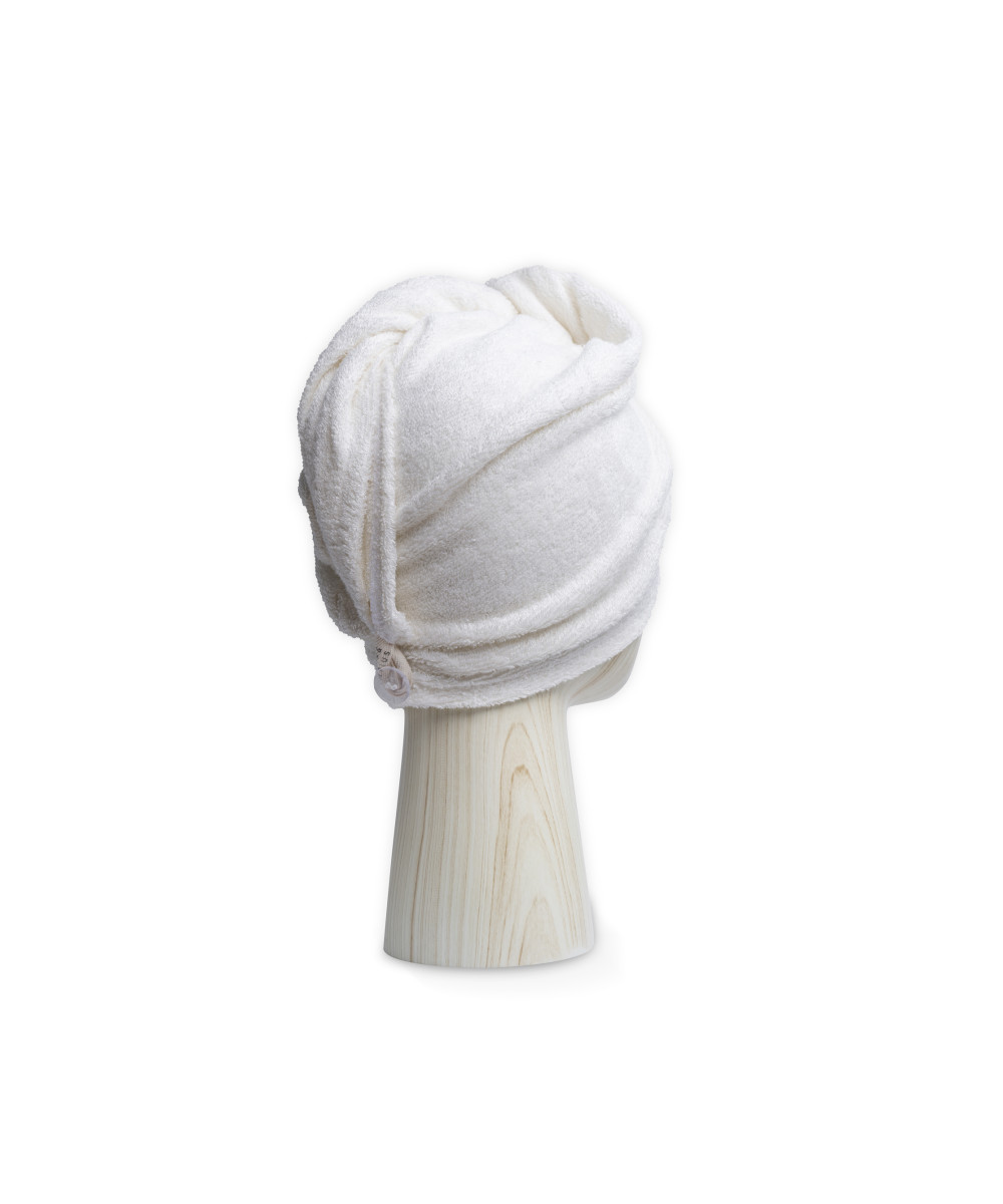 „Malou & Marius" bambukinis galvos rankšluostis - turbanas. Baltas 3