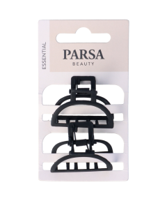 PARSA ESSENTIAL plaukų žnyplės, metalinės, matinė juoda sp., 2vnt.