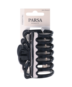 PARSA ESSENTIAL plaukų žnyplės su neslystančiu silikonu, juoda sp.