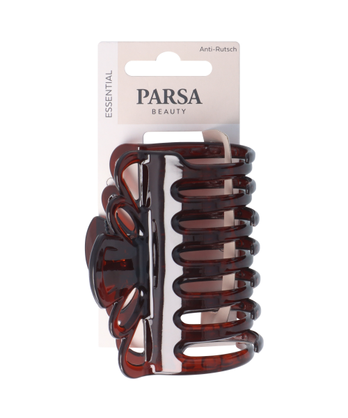 PARSA ESSENTIAL plaukų žnyplės su neslystančiu silikonu, ruda sp.