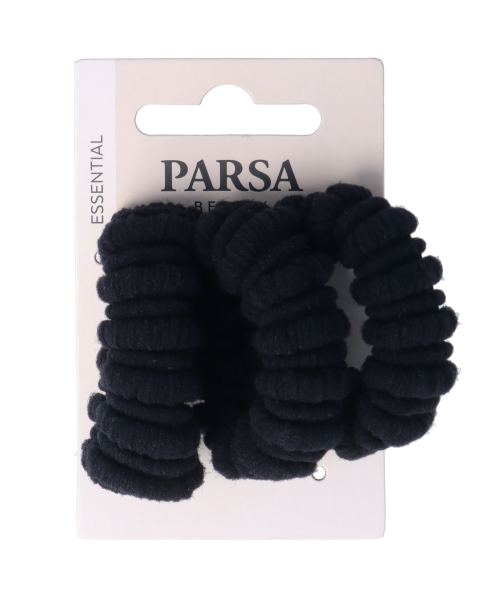 PARSA ESSENTIAL plaukų gumytės, juoda sp., 3 vnt.