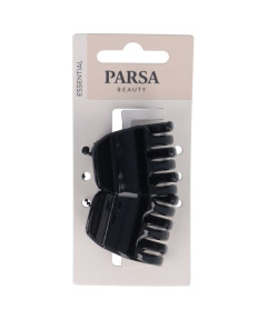 PARSA ESSENTIAL plaukų žnyplės, vidutinio dydžio, blizgi juoda sp., 2 vnt.