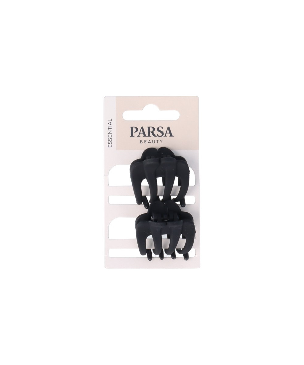 PARSA ESSENTIAL plaukų žnyplės, vidutinio dydžio, matinė juoda sp, 2 vnt. PARSA ESSENTIAL plaukų žnyplės, vidutinio dydžio, matinė juoda sp, 2 vnt.