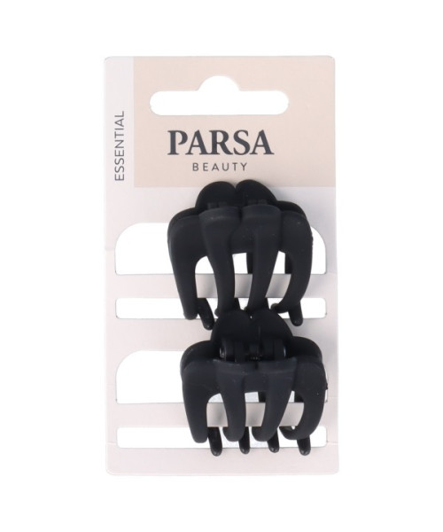 PARSA ESSENTIAL plaukų žnyplės, vidutinio dydžio, matinė juoda sp, 2 vnt.