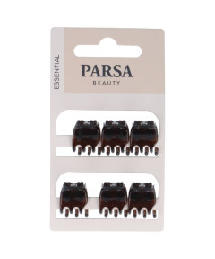 PARSA ESSENTIAL plaukų žnyplės, mažos, blizgi ruda sp., 6 vnt.