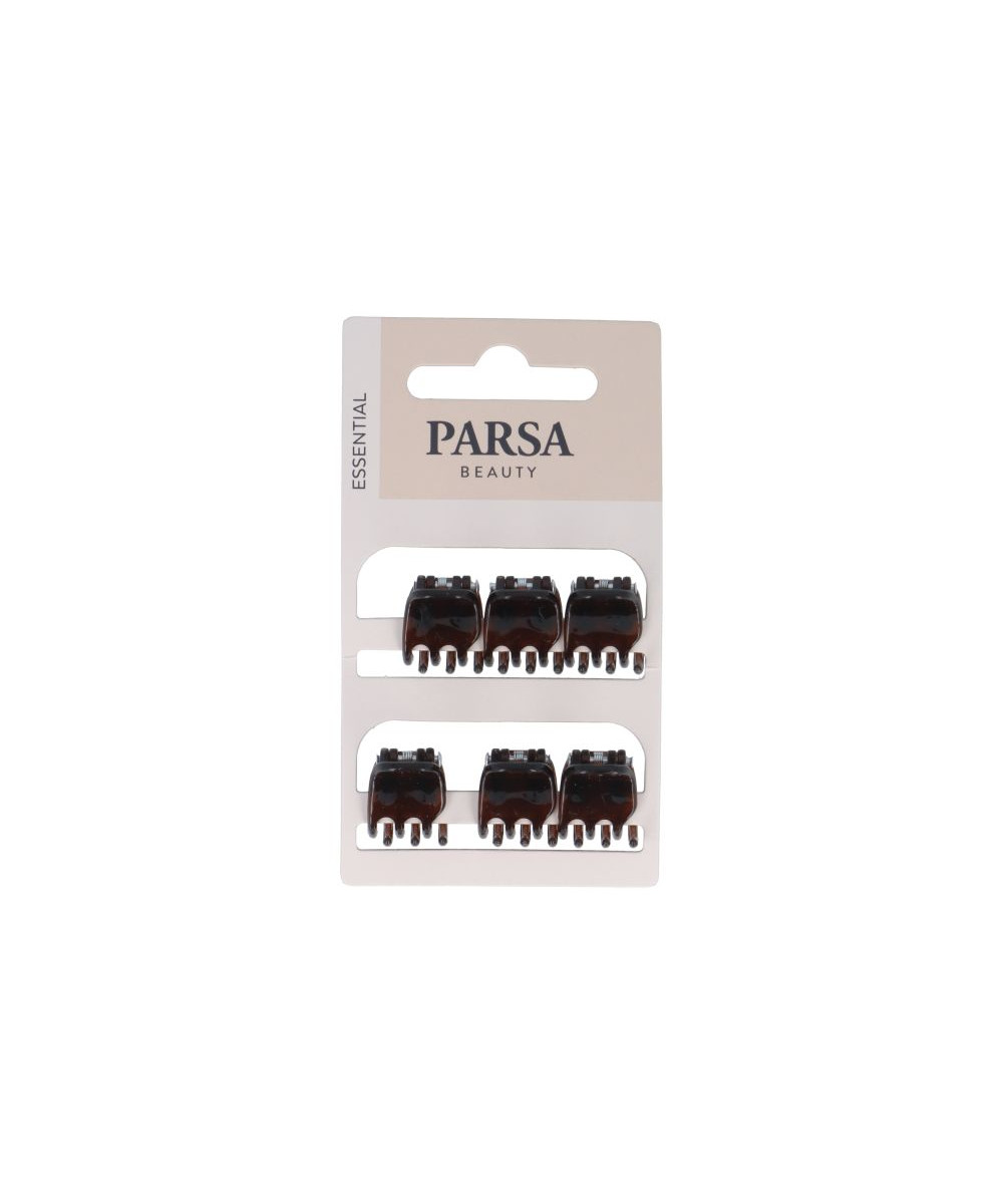 PARSA ESSENTIAL plaukų žnyplės, mažos, blizgi ruda sp., 6 vnt. PARSA ESSENTIAL plaukų žnyplės, mažos, blizgi ruda sp., 6 vnt.