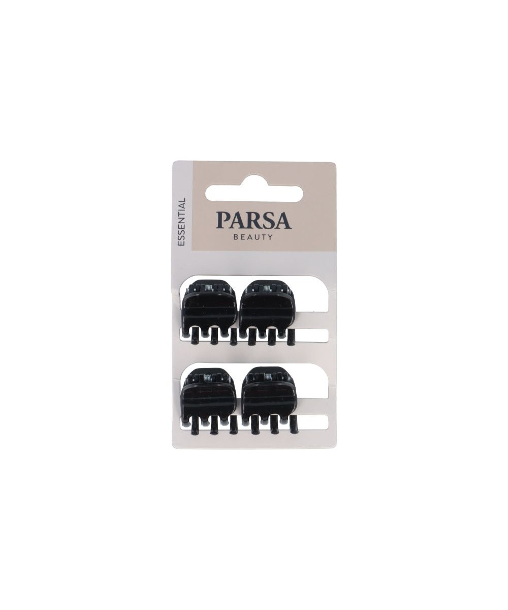 PARSA ESSENTIAL plaukų žnyplės, blizgi juoda sp., 4 vnt. PARSA ESSENTIAL plaukų žnyplės, blizgi juoda sp., 4 vnt.