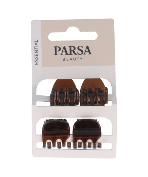 PARSA ESSENTIAL plaukų žnyplės, blizgi ruda sp., 4 vnt.