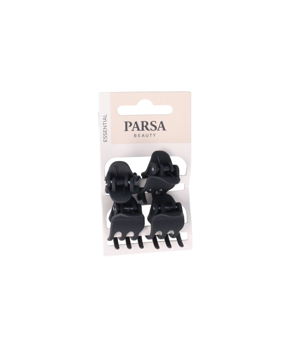 PARSA ESSENTIAL plaukų žnyplės, matinė juoda sp., 4 vnt. PARSA ESSENTIAL plaukų žnyplės, matinė juoda sp., 4 vnt.