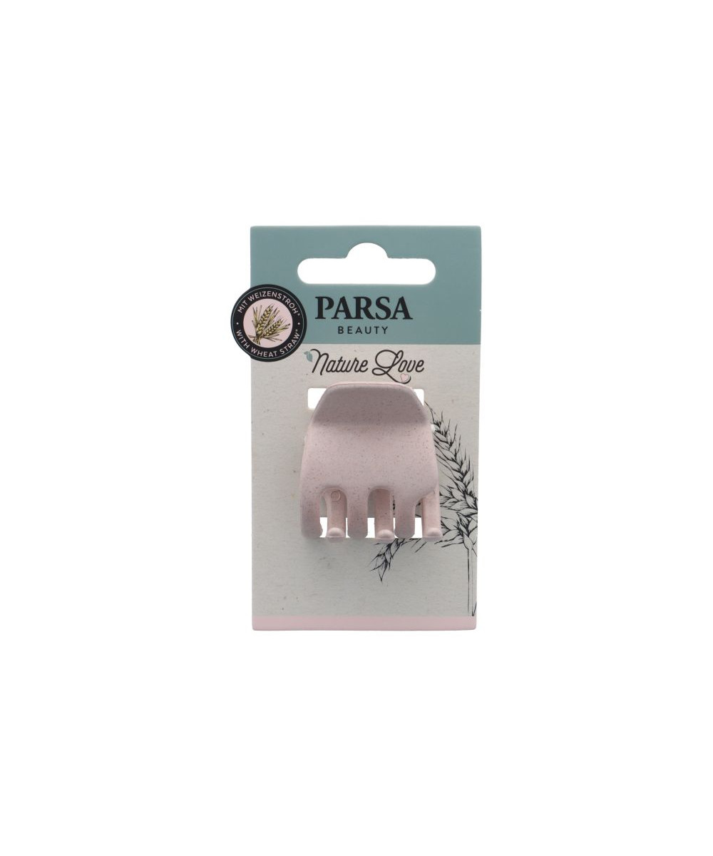 PARSA NATURE LOVE plaukų žnyplės iš kviečių šiaudų, vidutinio dydžio, rožinė sp. PARSA NATURE LOVE plaukų žnyplės iš kviečių šiaudų, vidutinio dydžio, rožinė sp.
