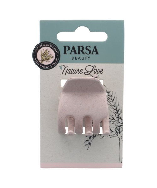 PARSA NATURE LOVE plaukų žnyplės iš kviečių šiaudų, vidutinio dydžio, rožinė sp.