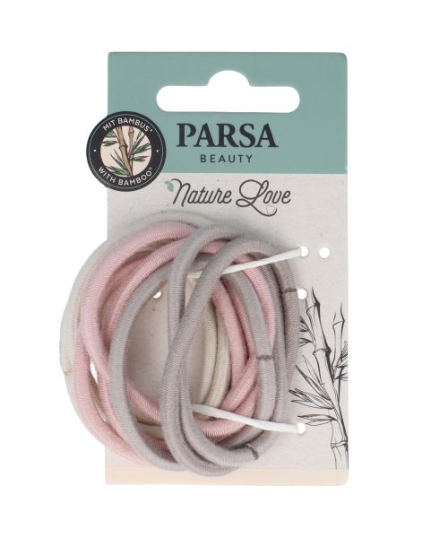 PARSA NATURE LOVE plaukų gumytės iš bambuko pluošto, 9 vnt.