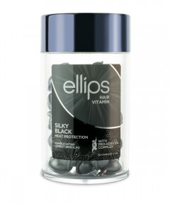 ELLIPS Tepami vitaminai tamsiems plaukams „Silky Black Pro Keratin“