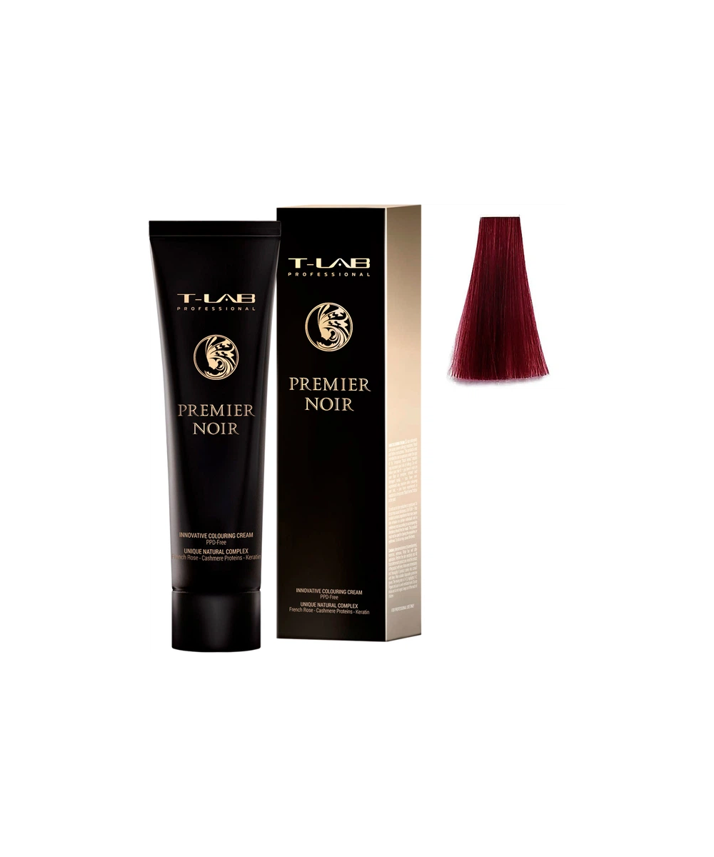 T-LAB Premier Noir plaukų dažų kremas 6.65 Dark Intense Red Mahogany Blonde